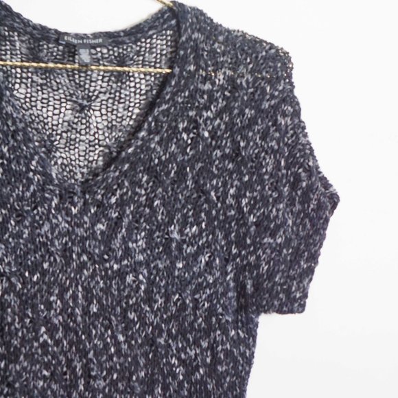 Eileen Fisher V-Neck Short Sleeve Sweater S - Picture 3 of 5
